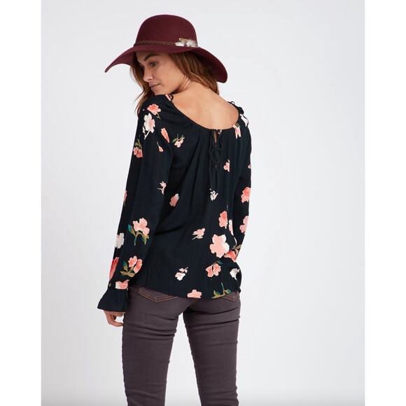 Billabong Distant Highway Blouse Top Size Small Lightweight Floral Print - Picture 2 of 11